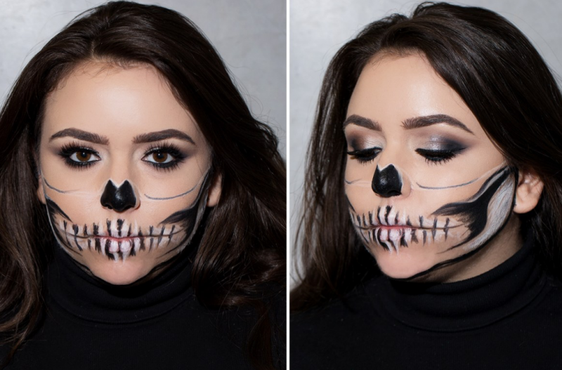 Как сделать макияж скелета на Хэллоуин